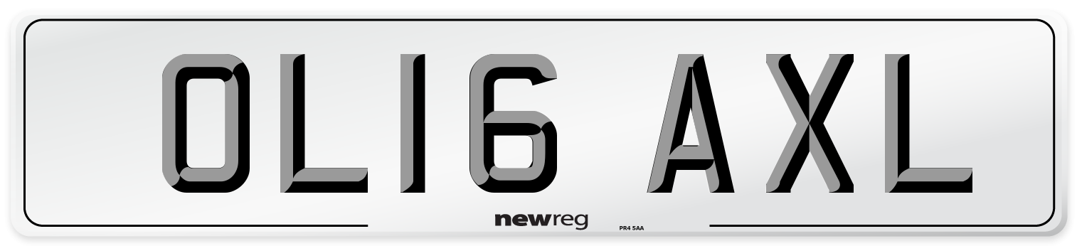 OL16 AXL Number Plate from New Reg